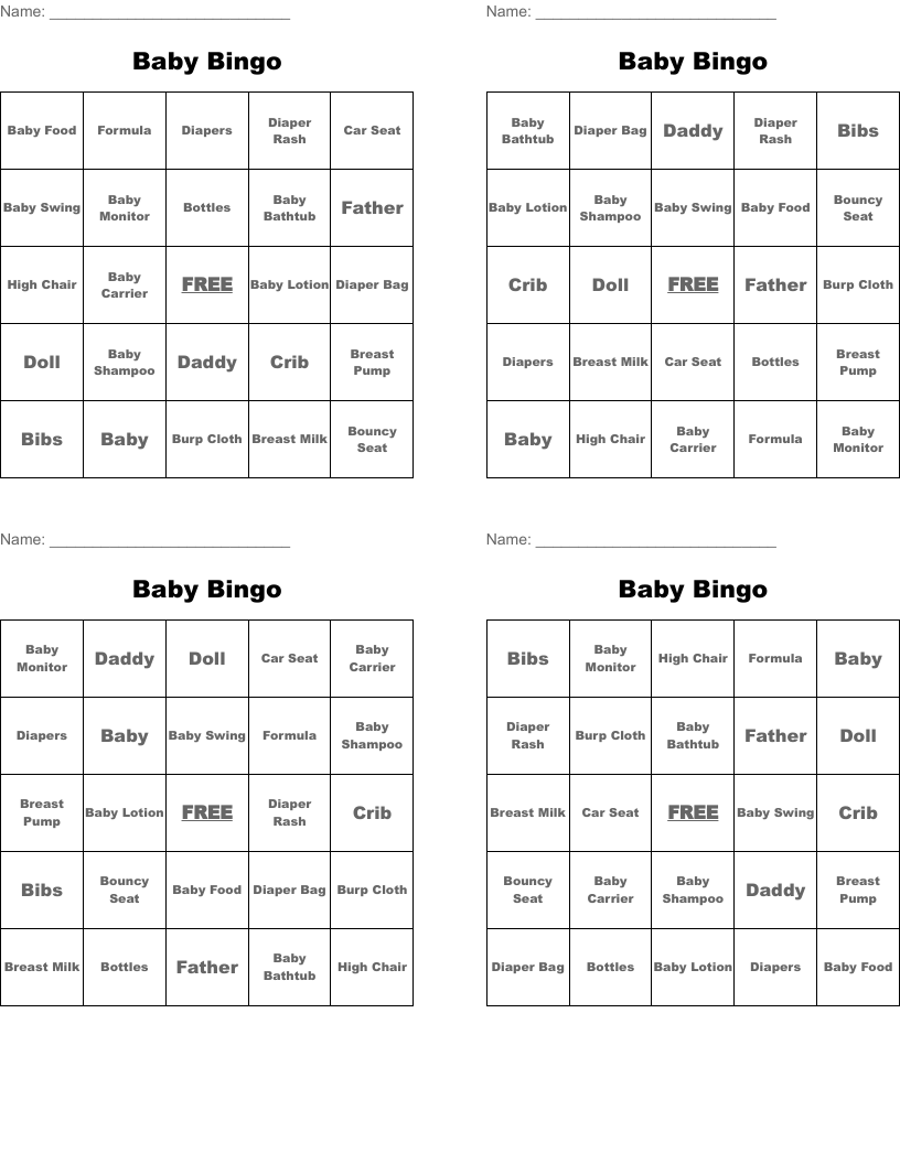 Baby Bingo