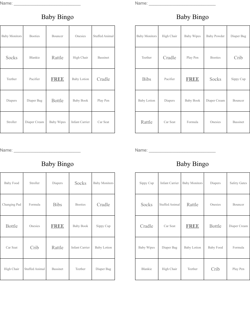 Baby Bingo