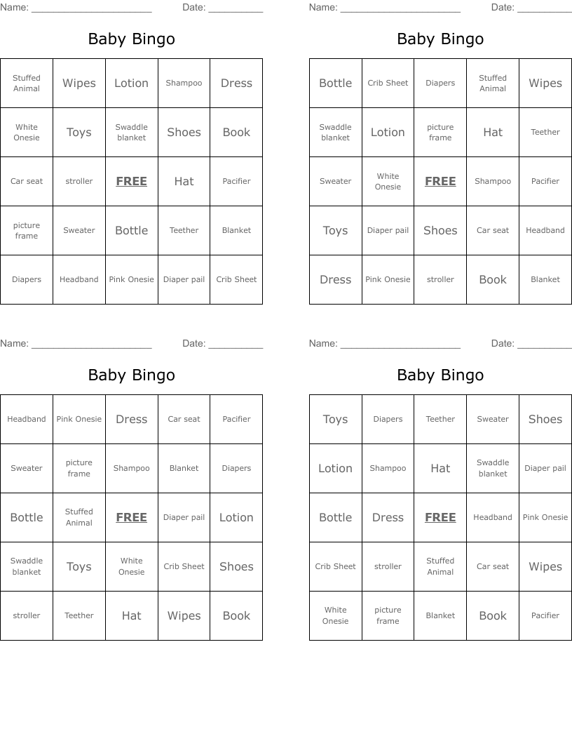 Baby Bingo