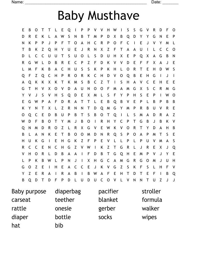 Baby Musthave Word Search