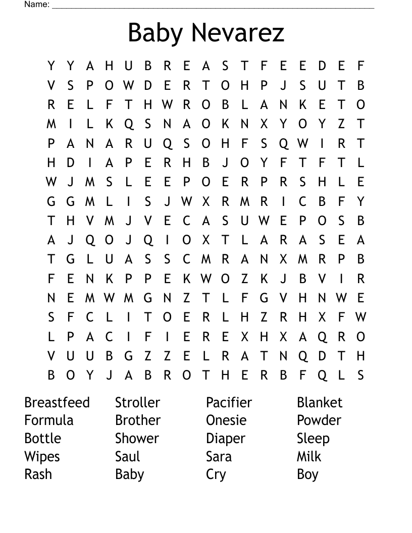 Baby Nevarez Word Search