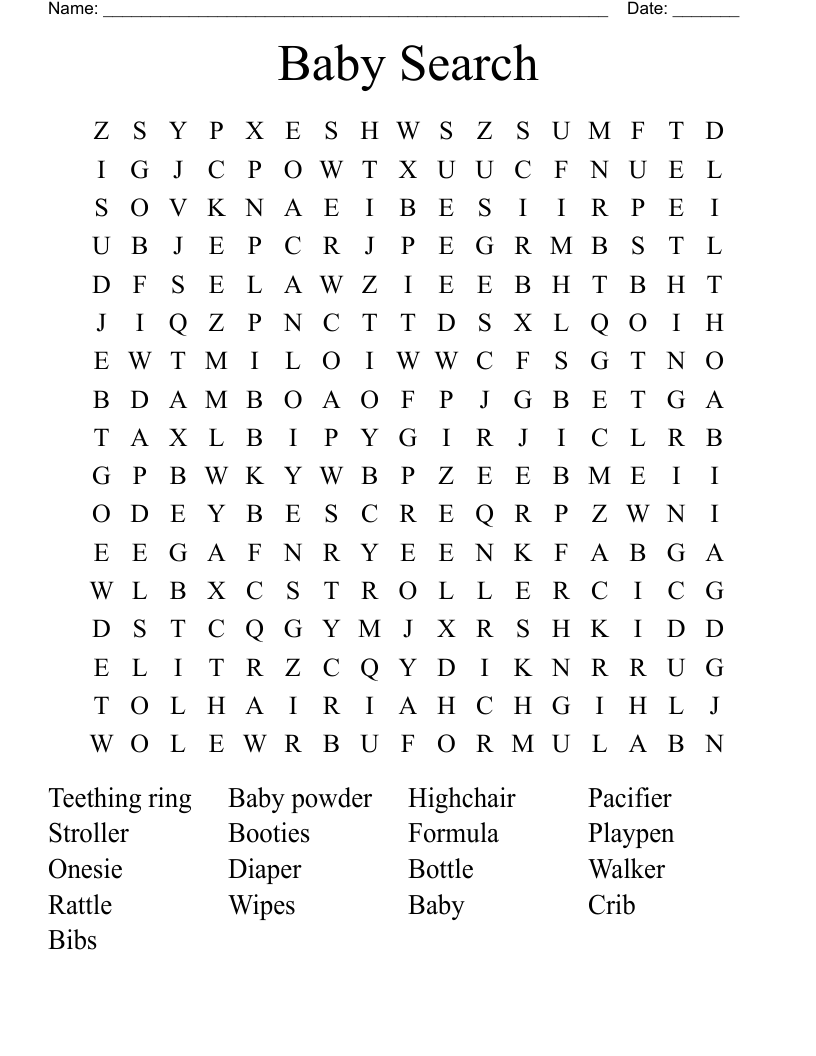 Baby Search Word Search