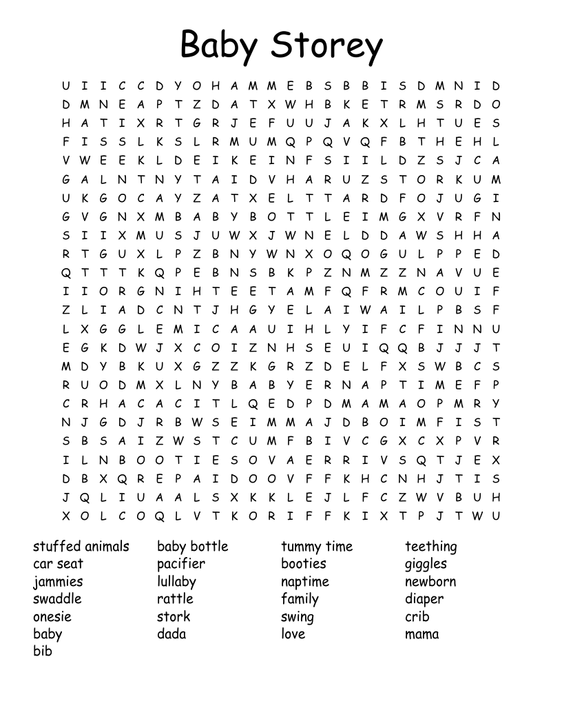 Baby Storey Word Search