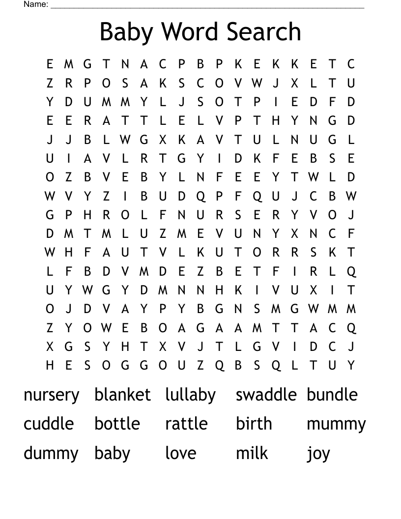 Baby Word Search  