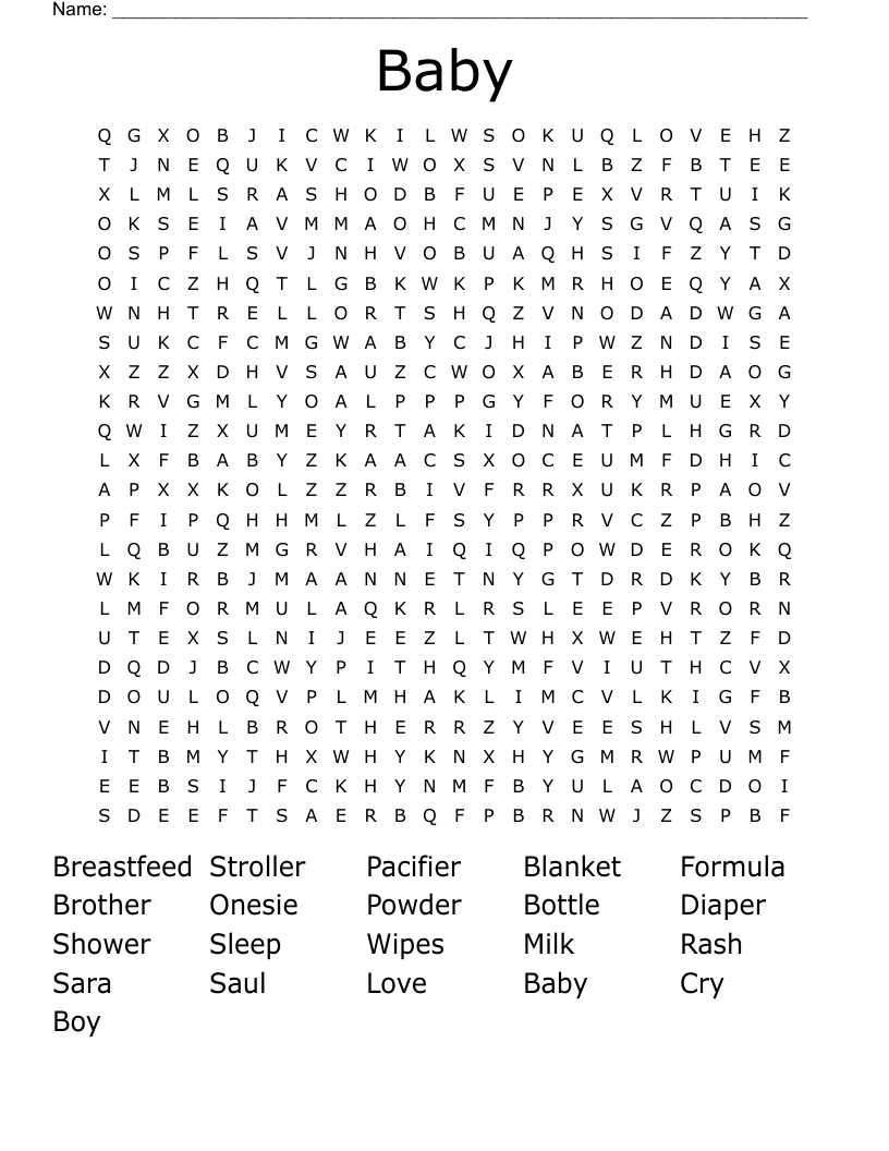 Baby  Word Search