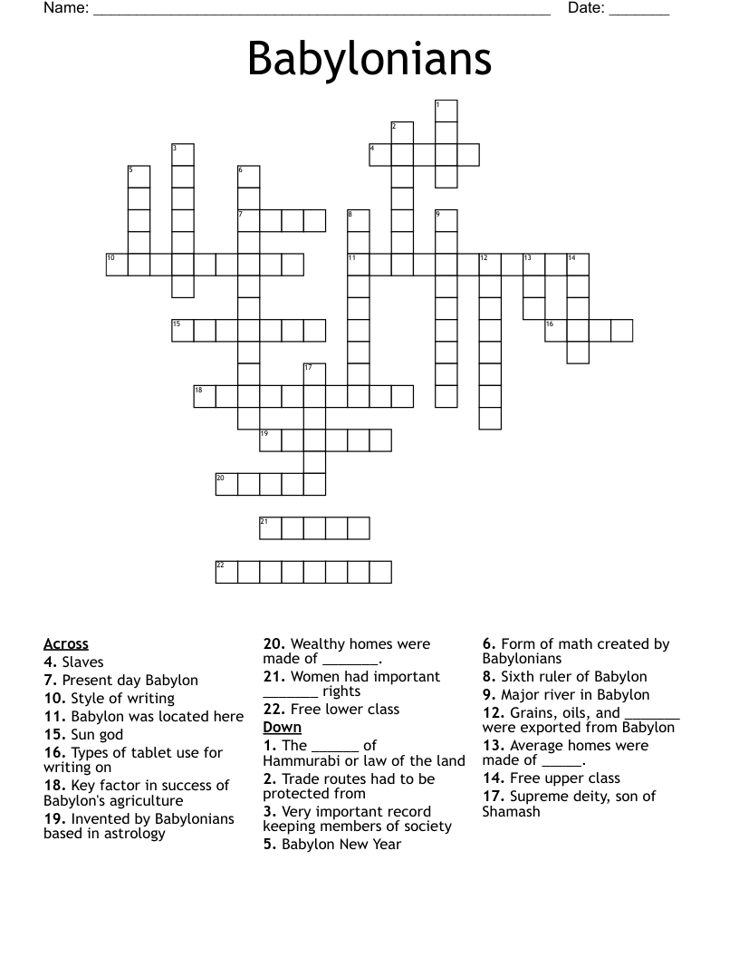 Babylonians Crossword