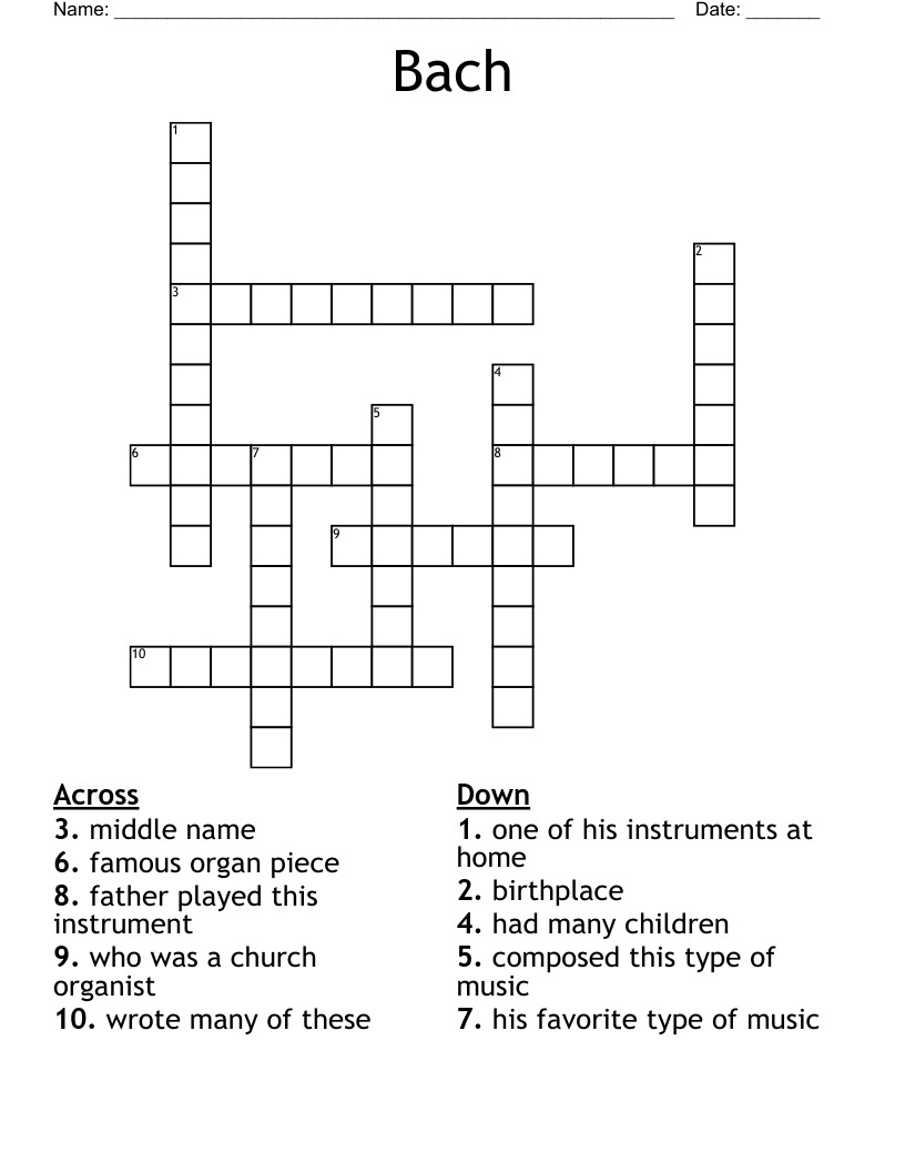 Bach Crossword