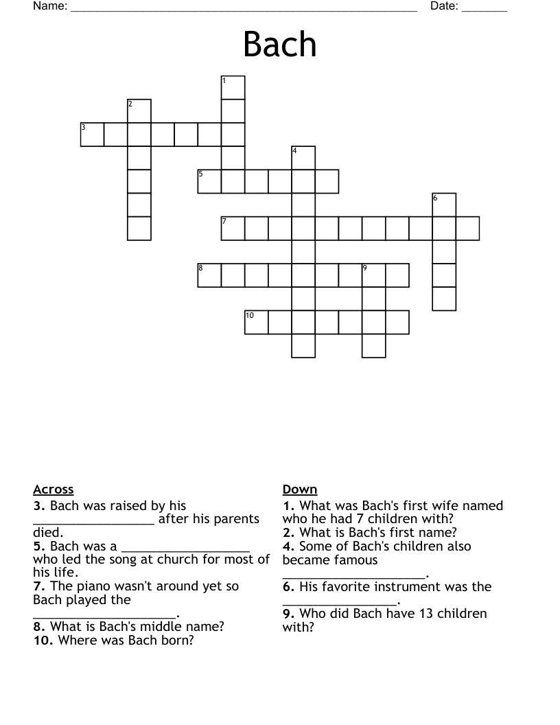 Bach Crossword