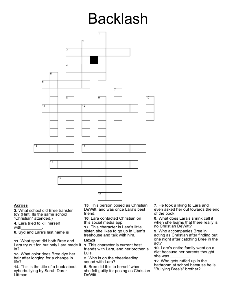 Backlash Crossword