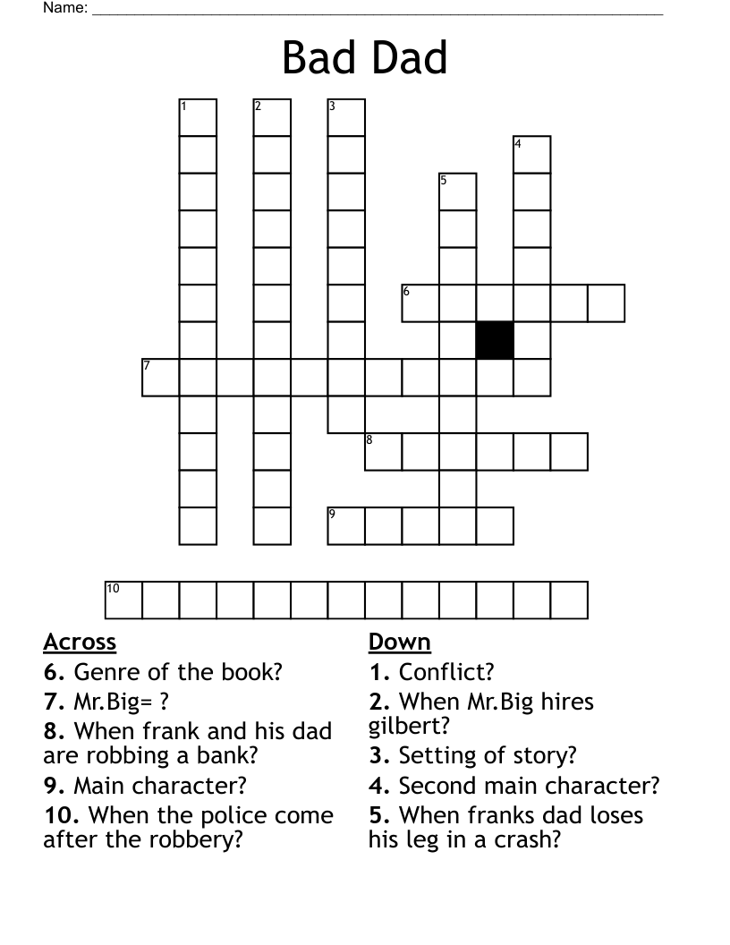Bad Dad   Crossword