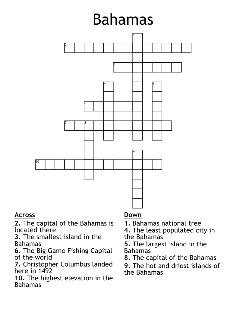 Bahamas Crossword