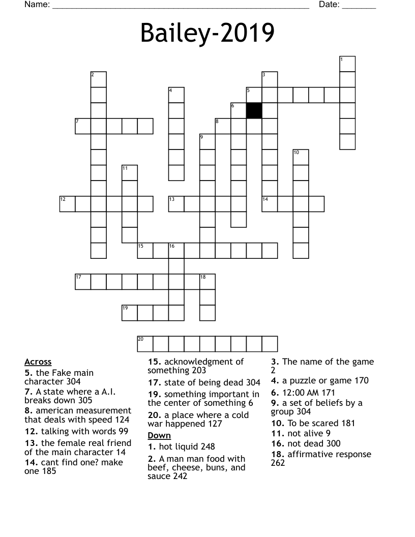 Bailey-2019 Crossword