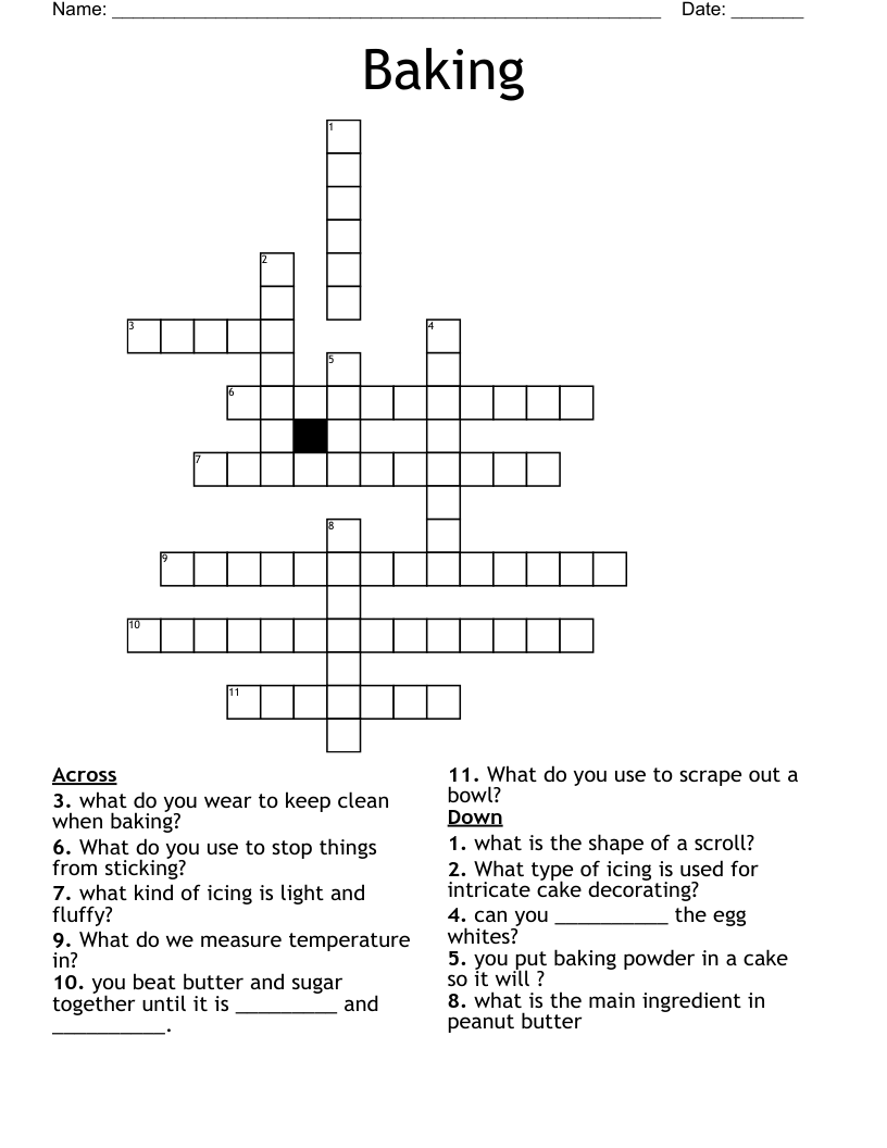 Baking Crossword