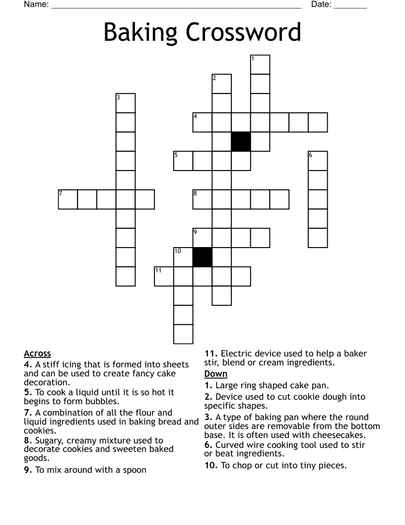 Baking Crossword