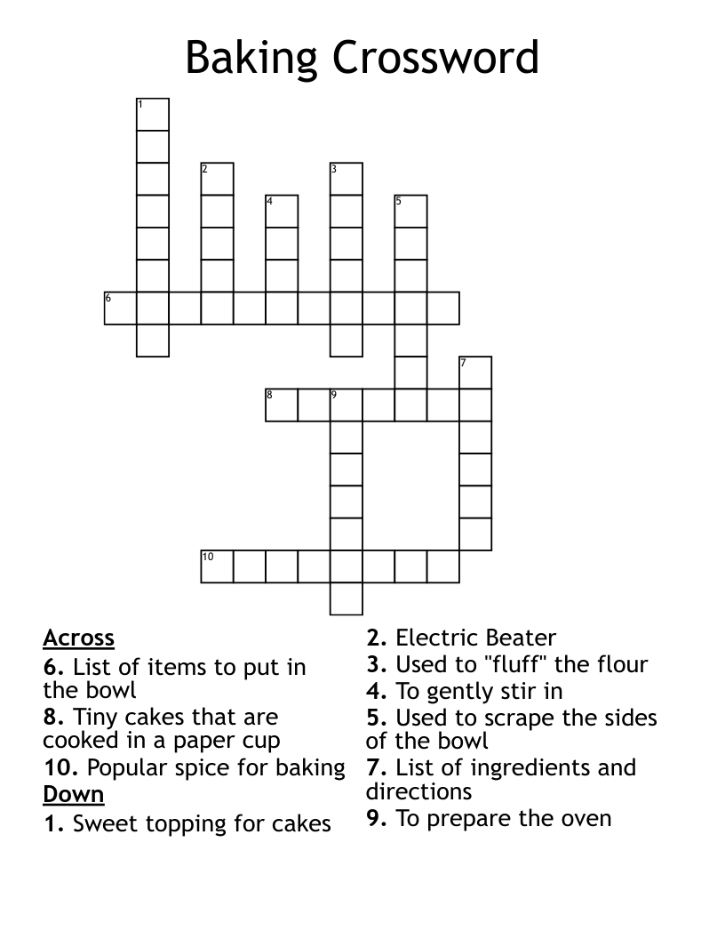Baking Crossword