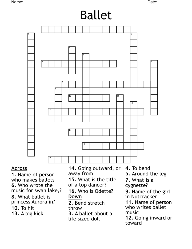 Ballet Crossword