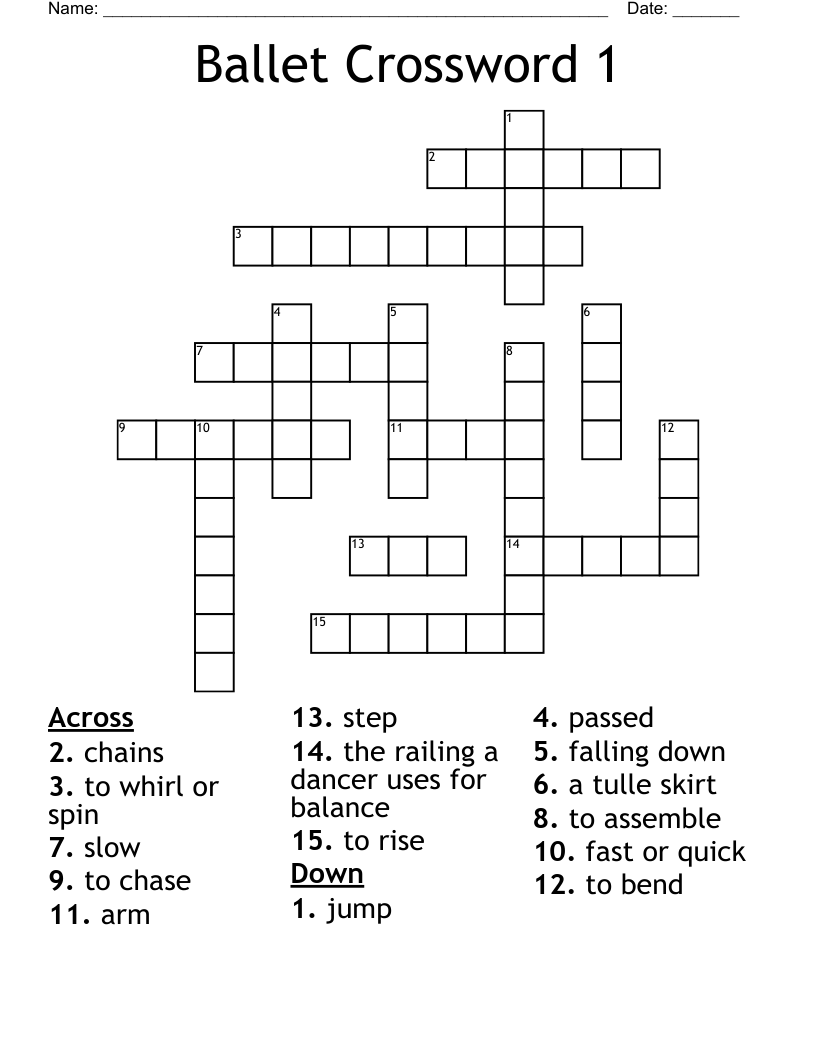 Ballet Crossword 1