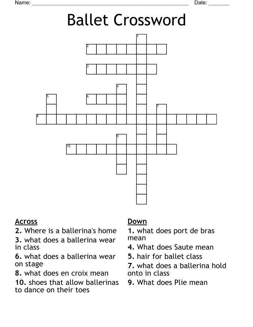Ballet Crossword