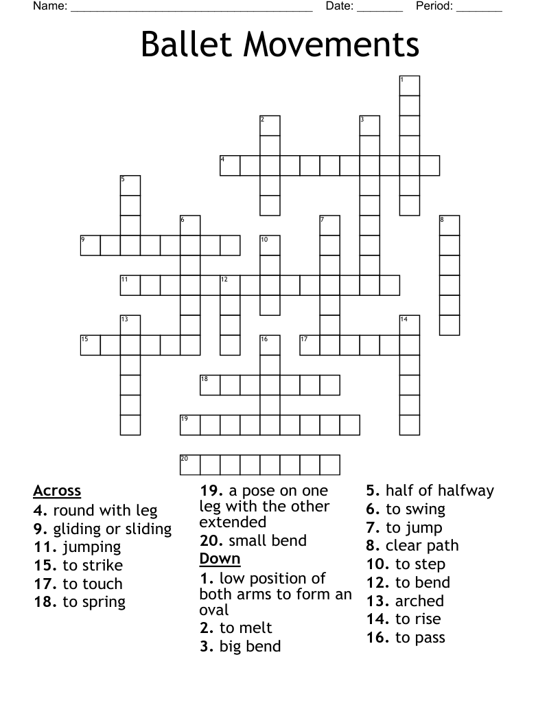 Ballet Movements Crossword