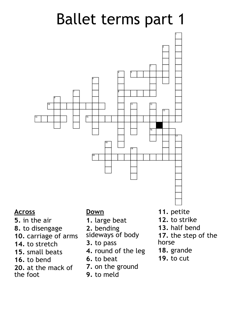 Ballet terms part 1 Crossword