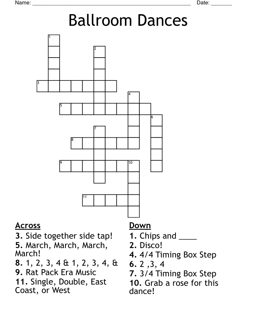 Ballroom Dances Crossword