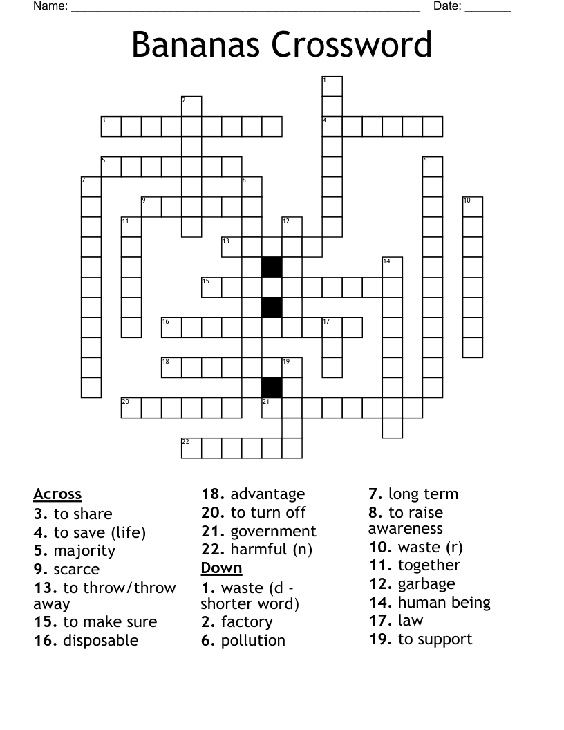 Bananas Crossword
