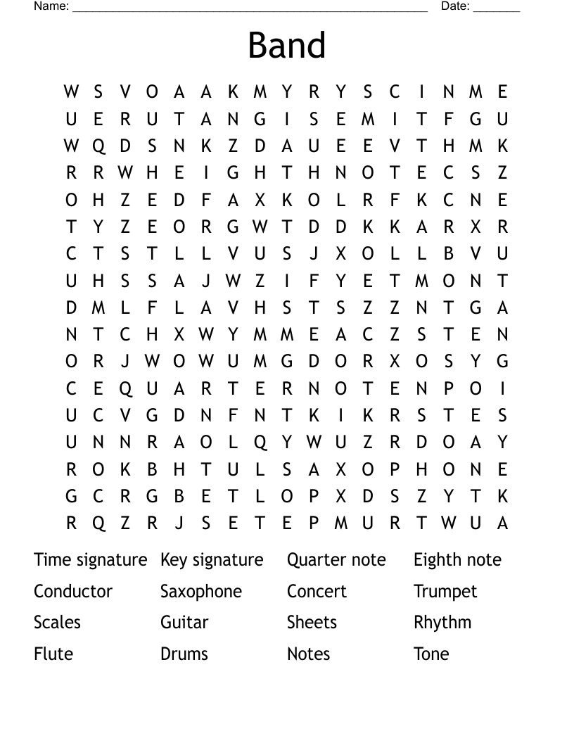 Band Word Search