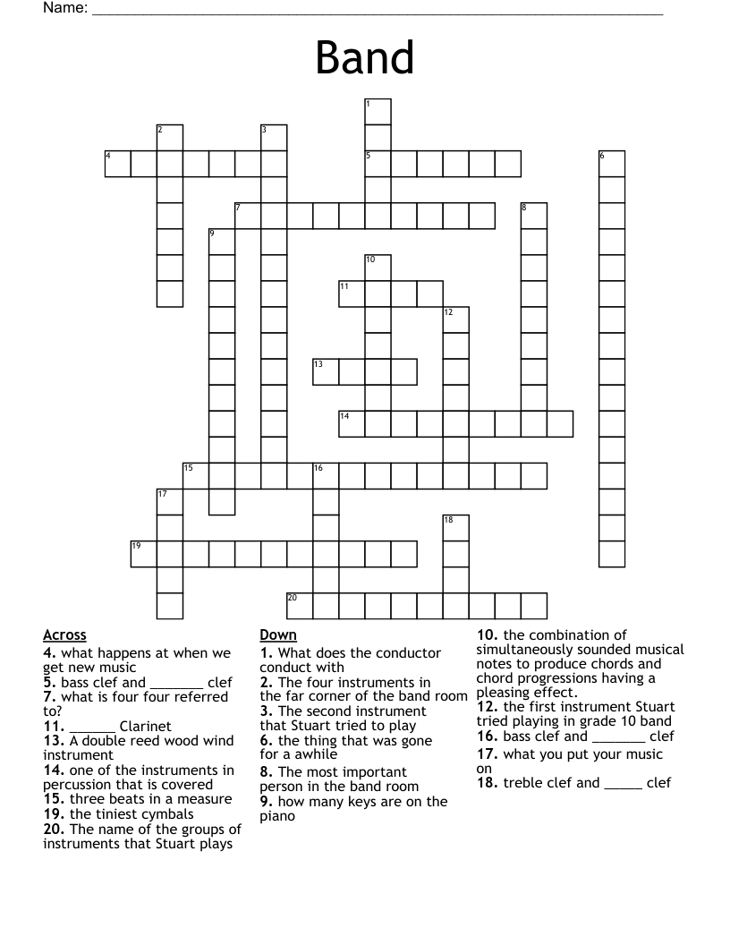 Band Crossword