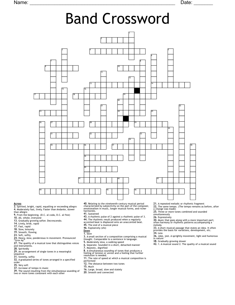 Band Crossword