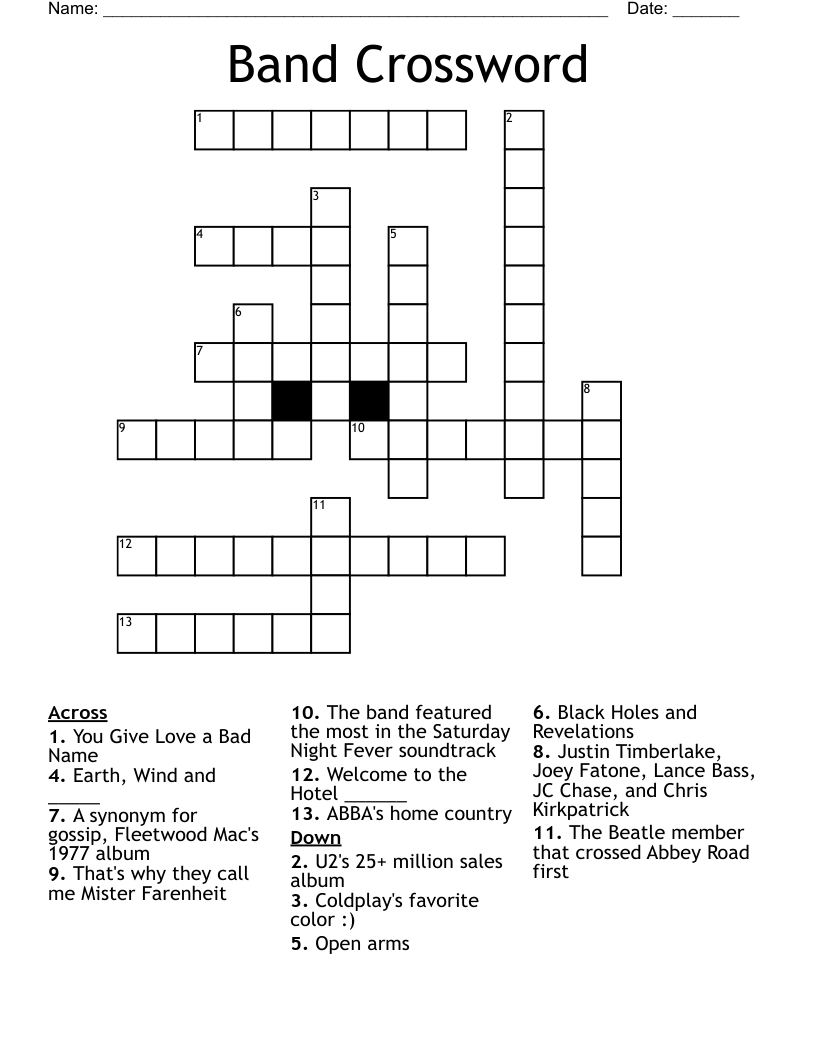 Band Crossword