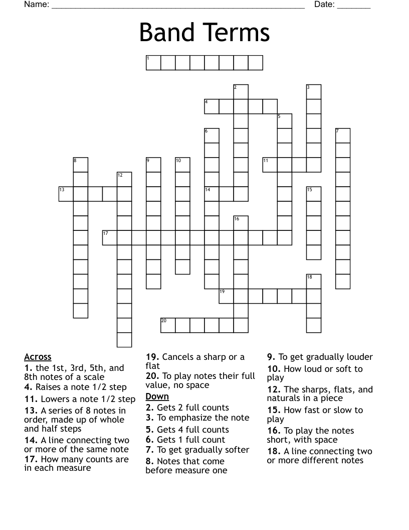 Band Terms Crossword