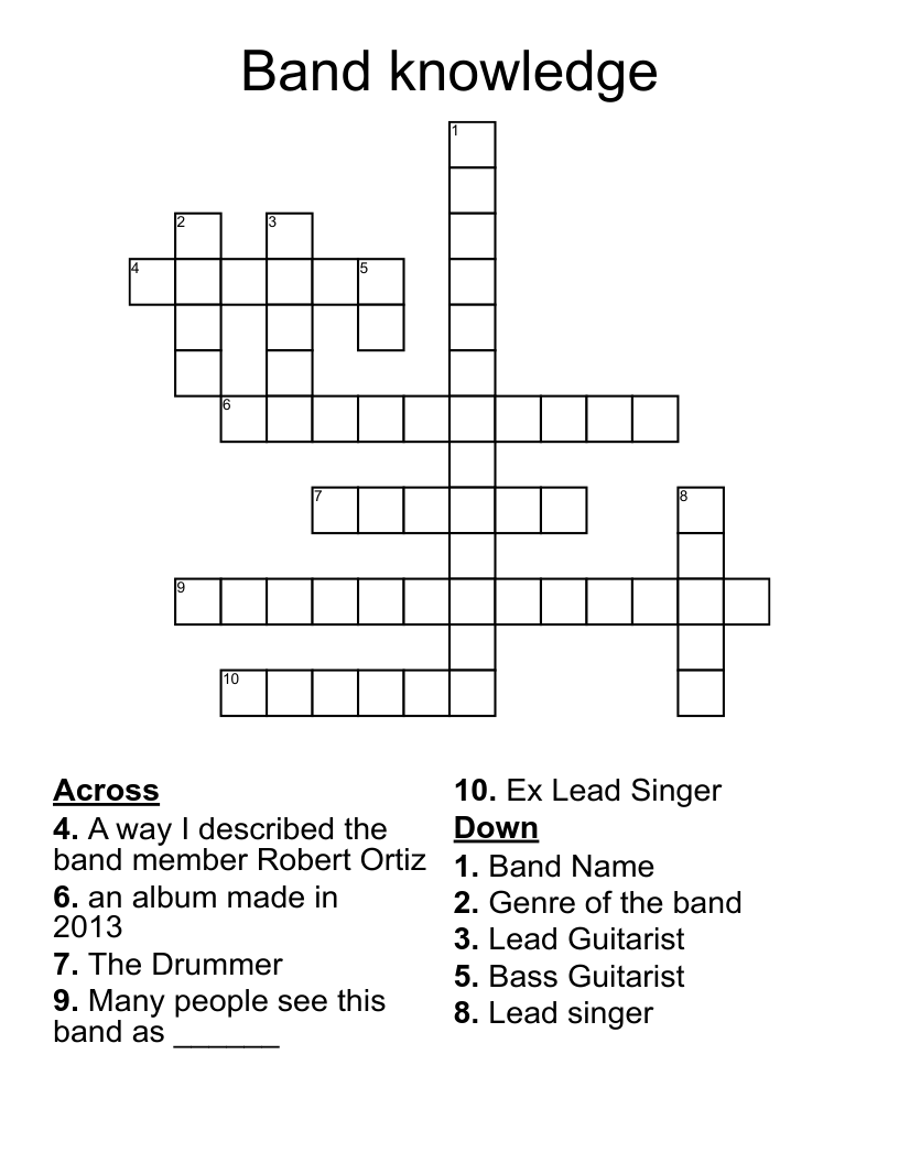 Band knowledge Crossword