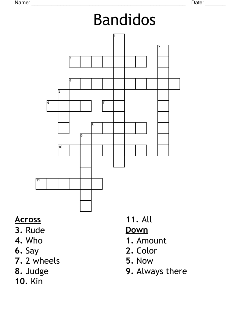 Bandidos Crossword