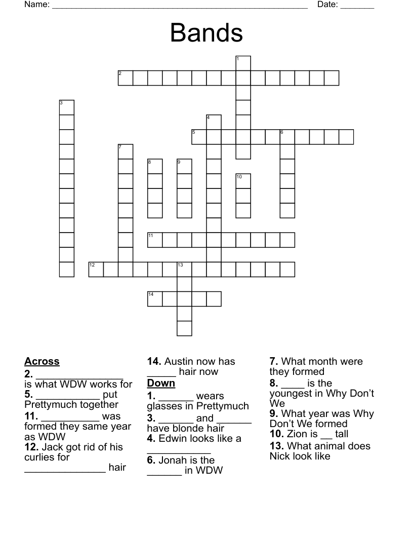 Bands Crossword