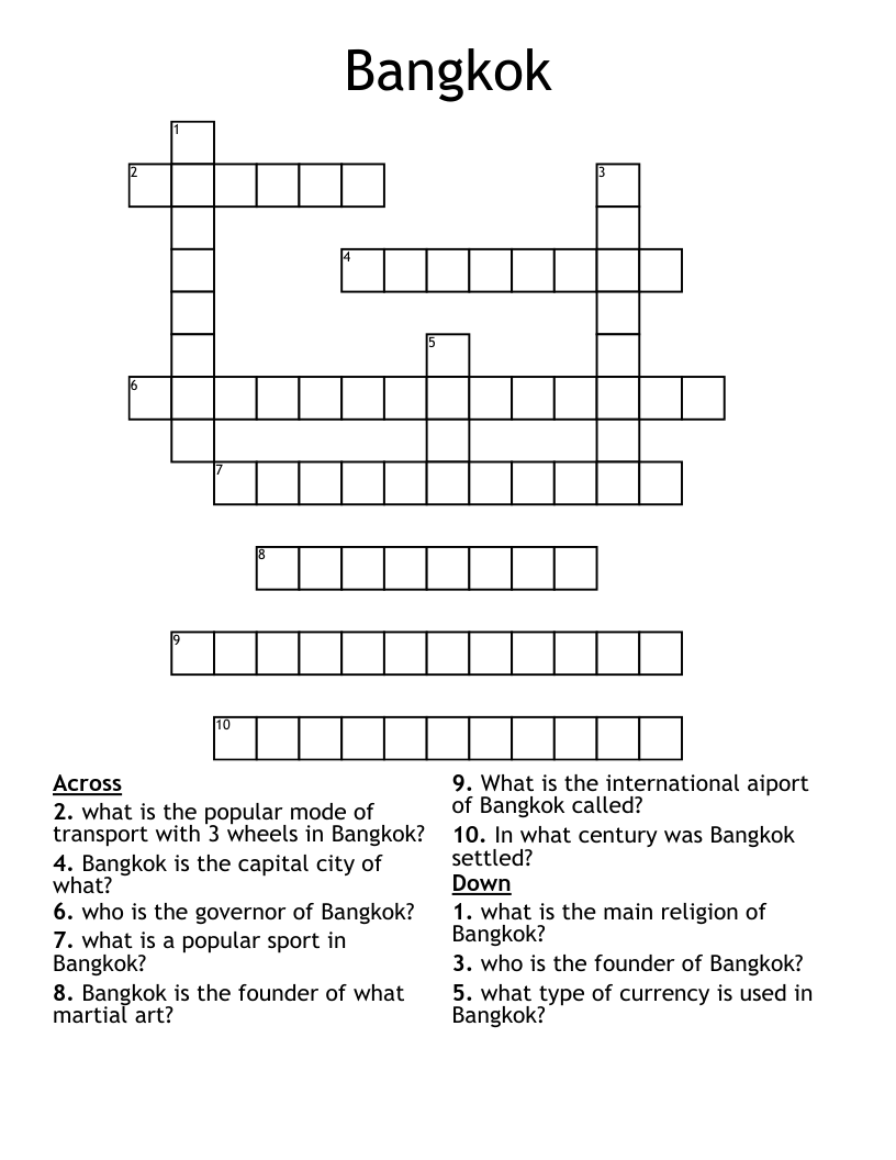 Bangkok Crossword