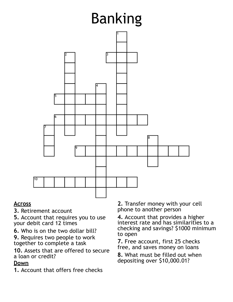Banking Crossword