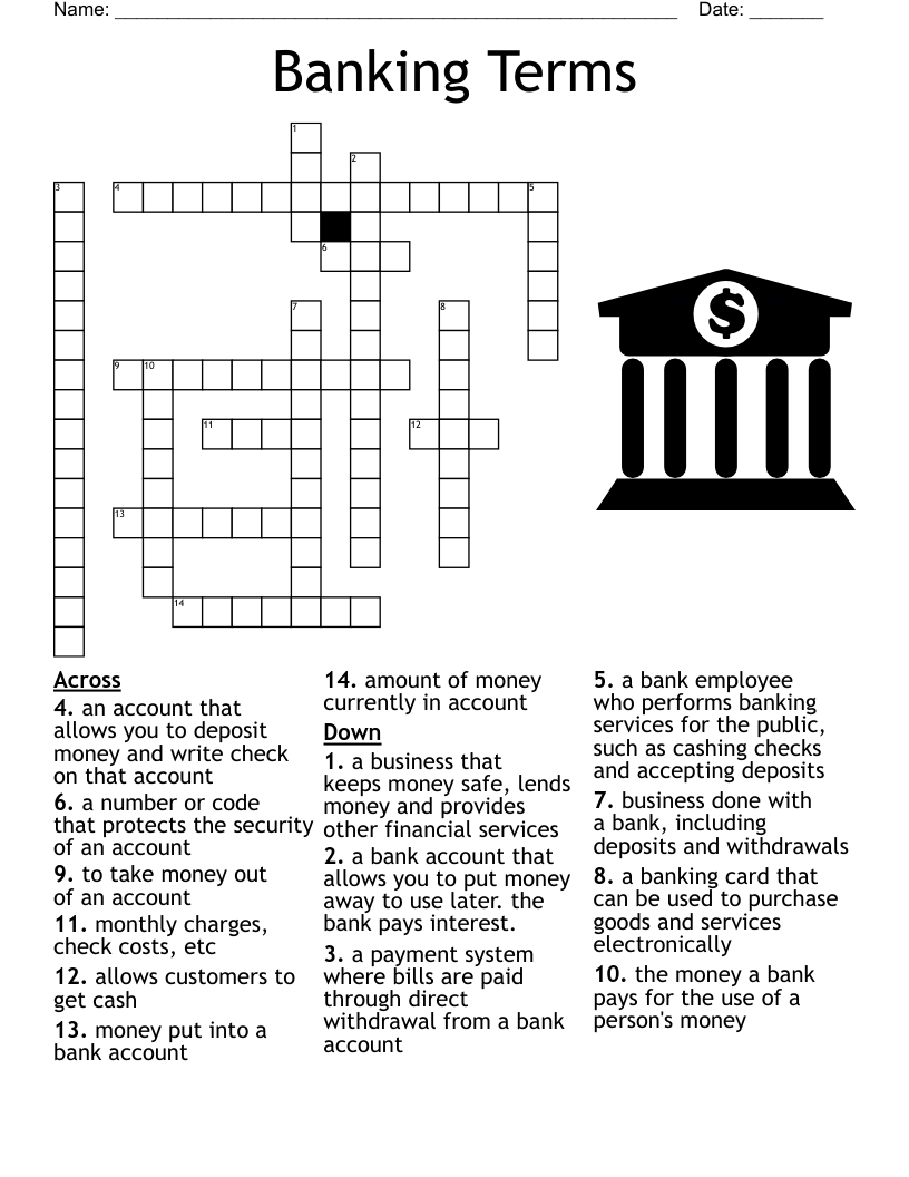 Banking Terms Crossword