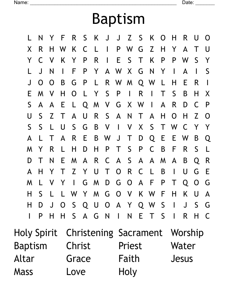 Baptism Word Search