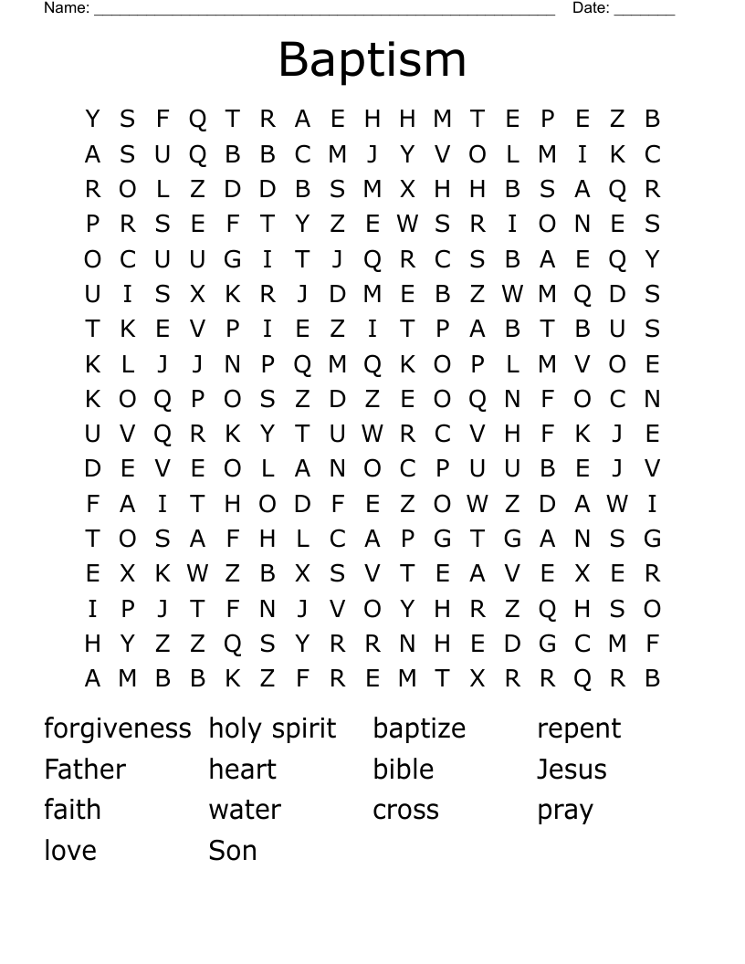 Baptism Word Search