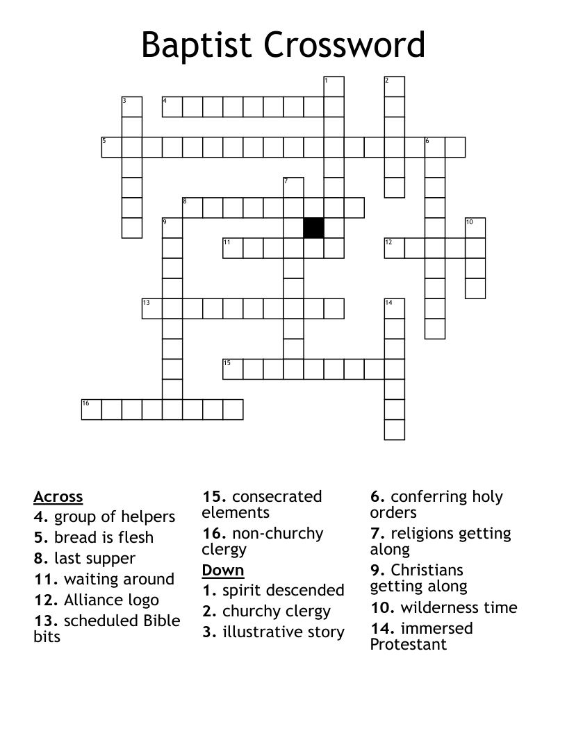 Baptist Crossword