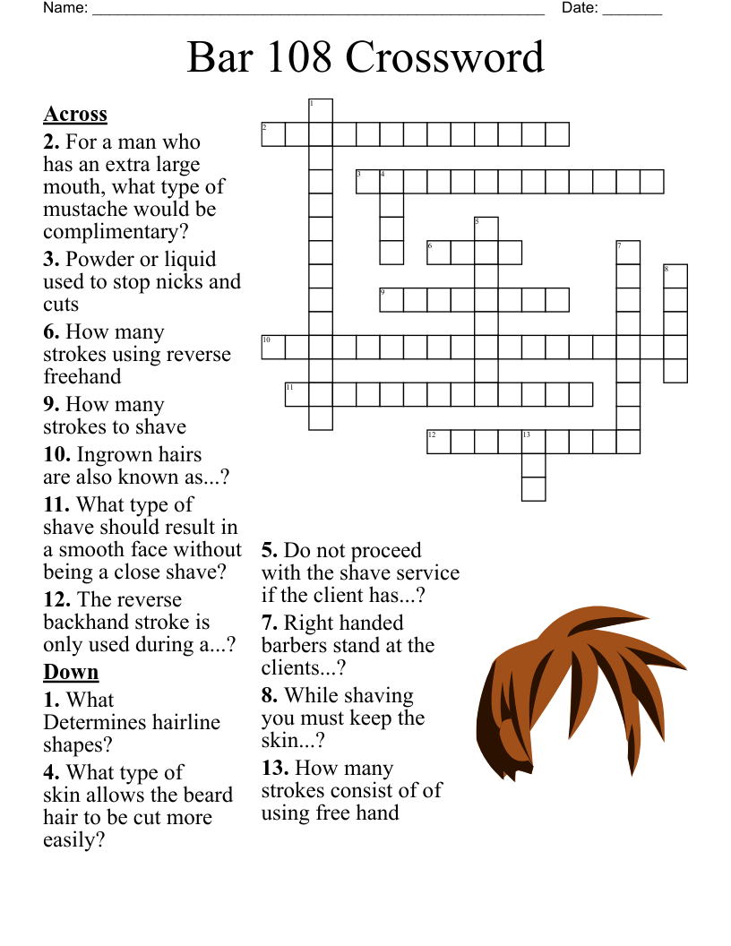 Bar 108 Crossword 