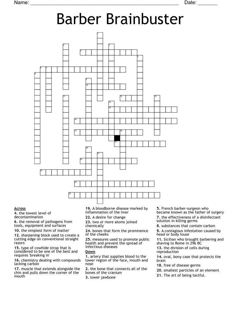 Barber Brainbuster Crossword