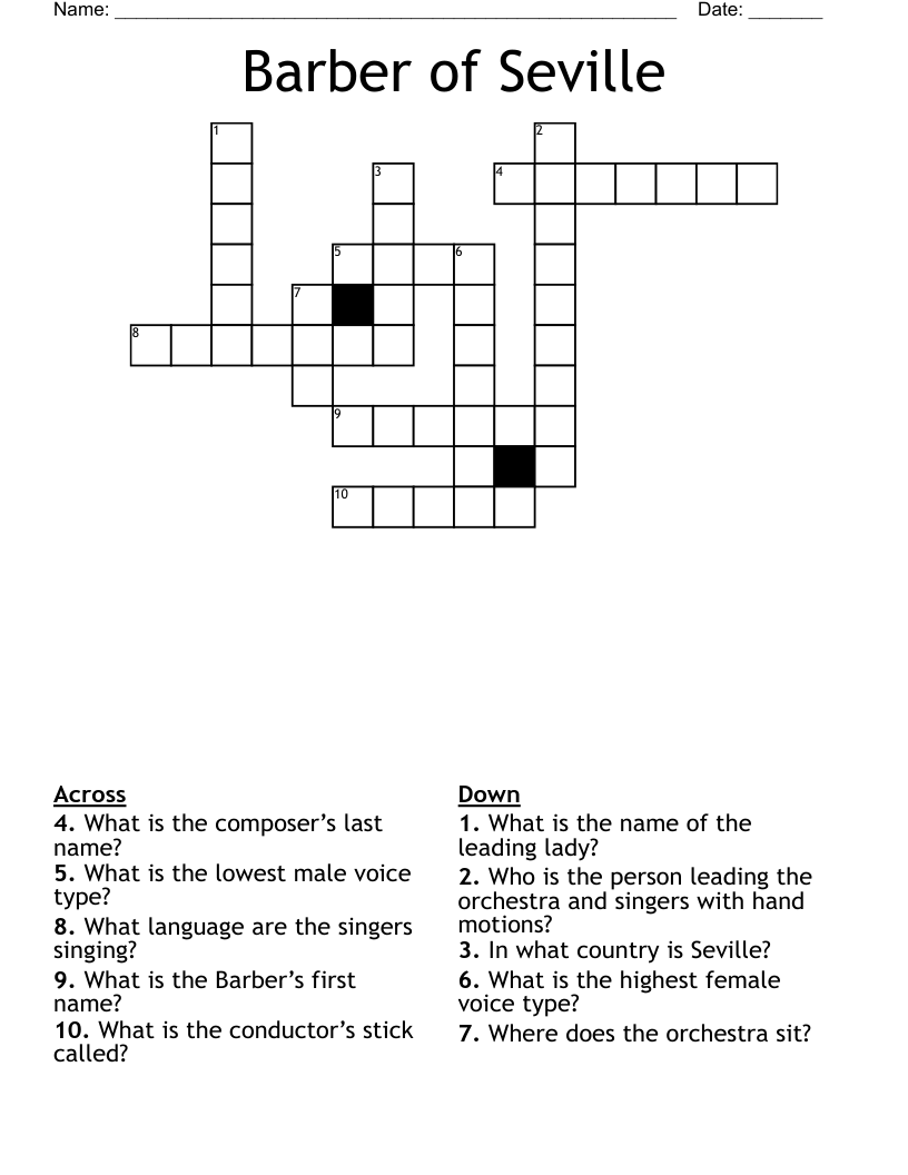 Barber of Seville Crossword