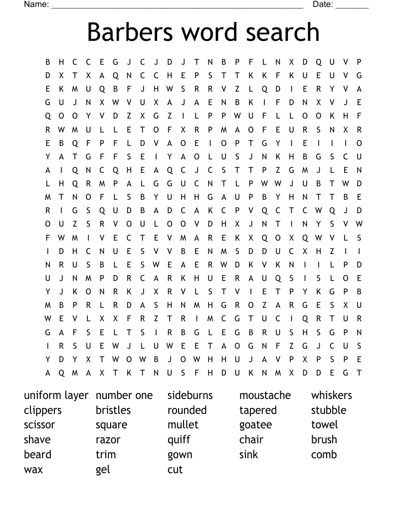 Barbers word search