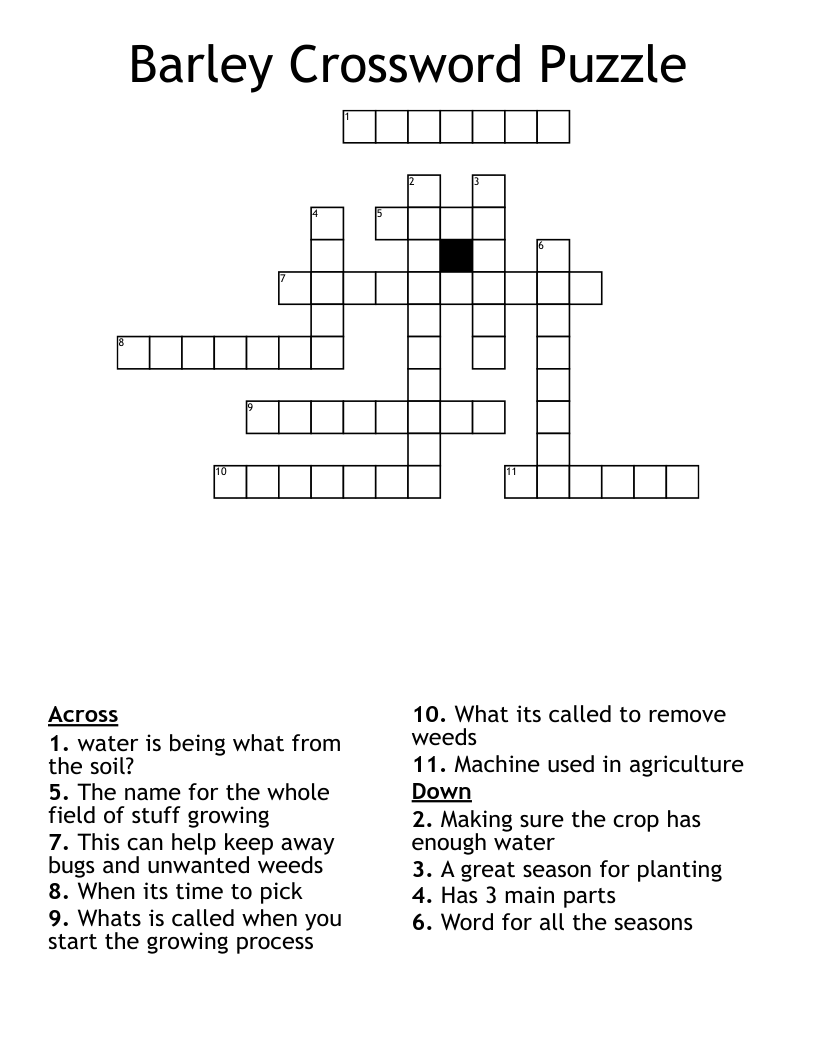 Barley Crossword Puzzle