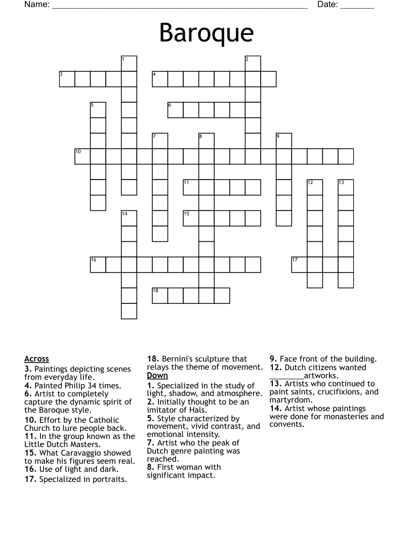 Baroque  Crossword