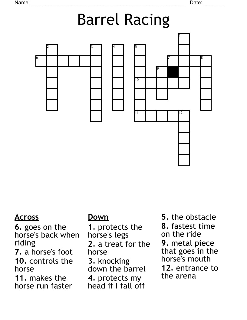 Barrel Racing Crossword