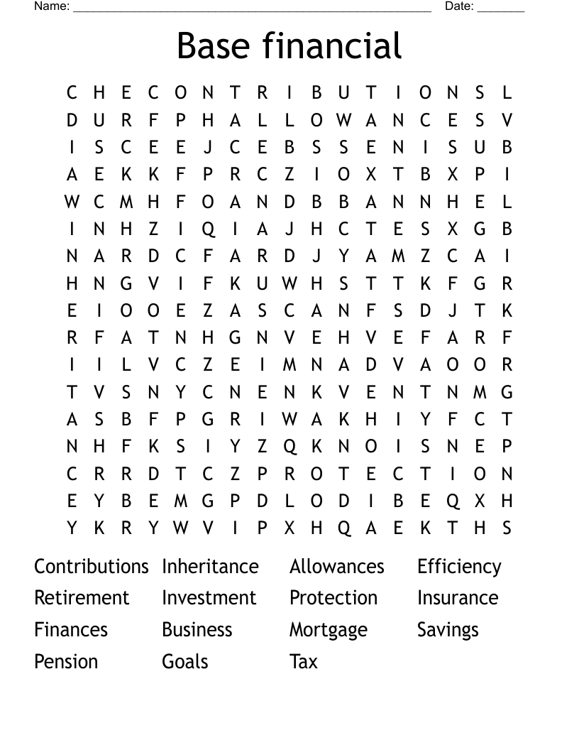 Base financial Word Search