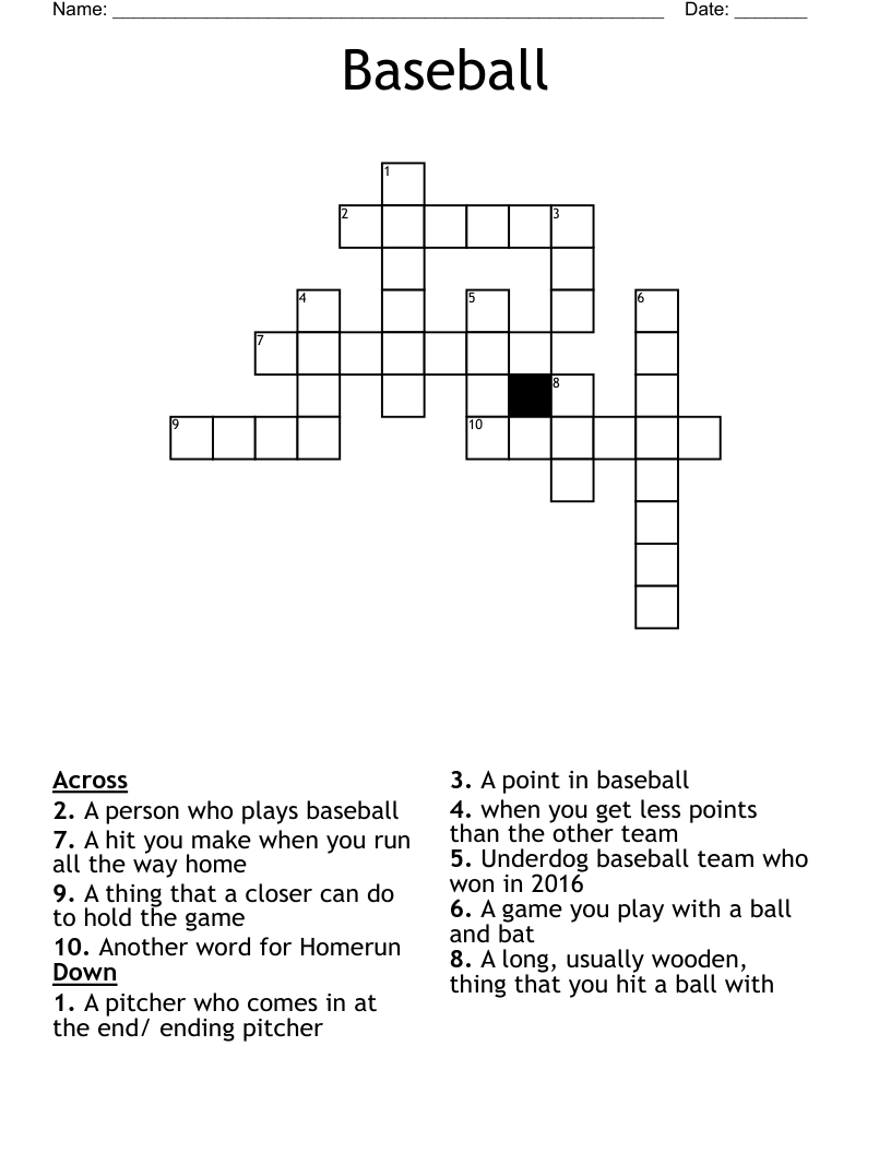 Baseball Crossword