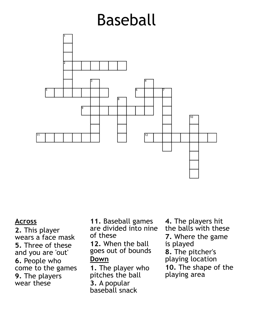 Baseball Crossword